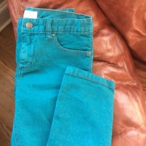NWOT Free People stretch dark teal skinny jeans